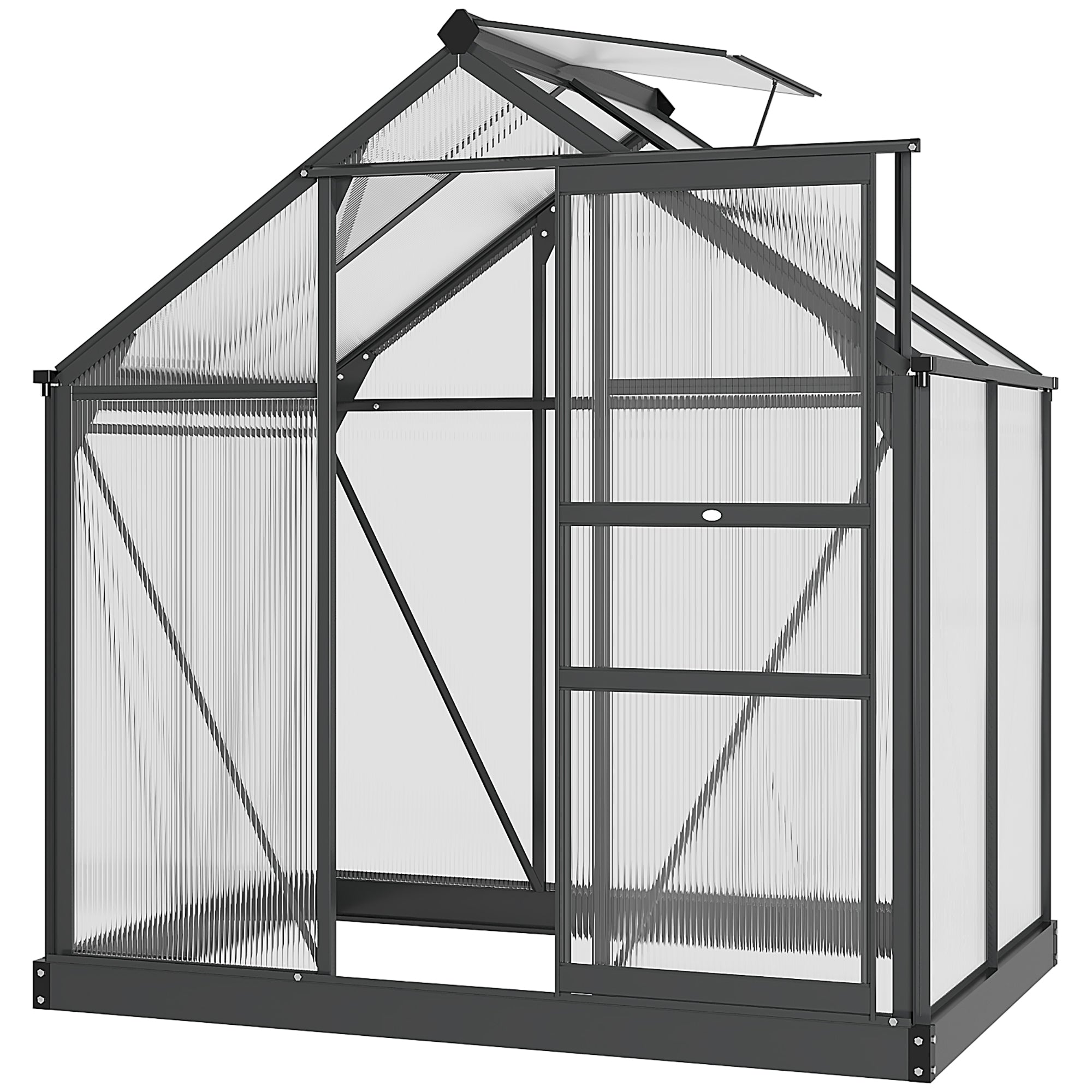 Aluminium Frame Garden Greenhouse 6ft x 4ft With Slide Door - Velmora