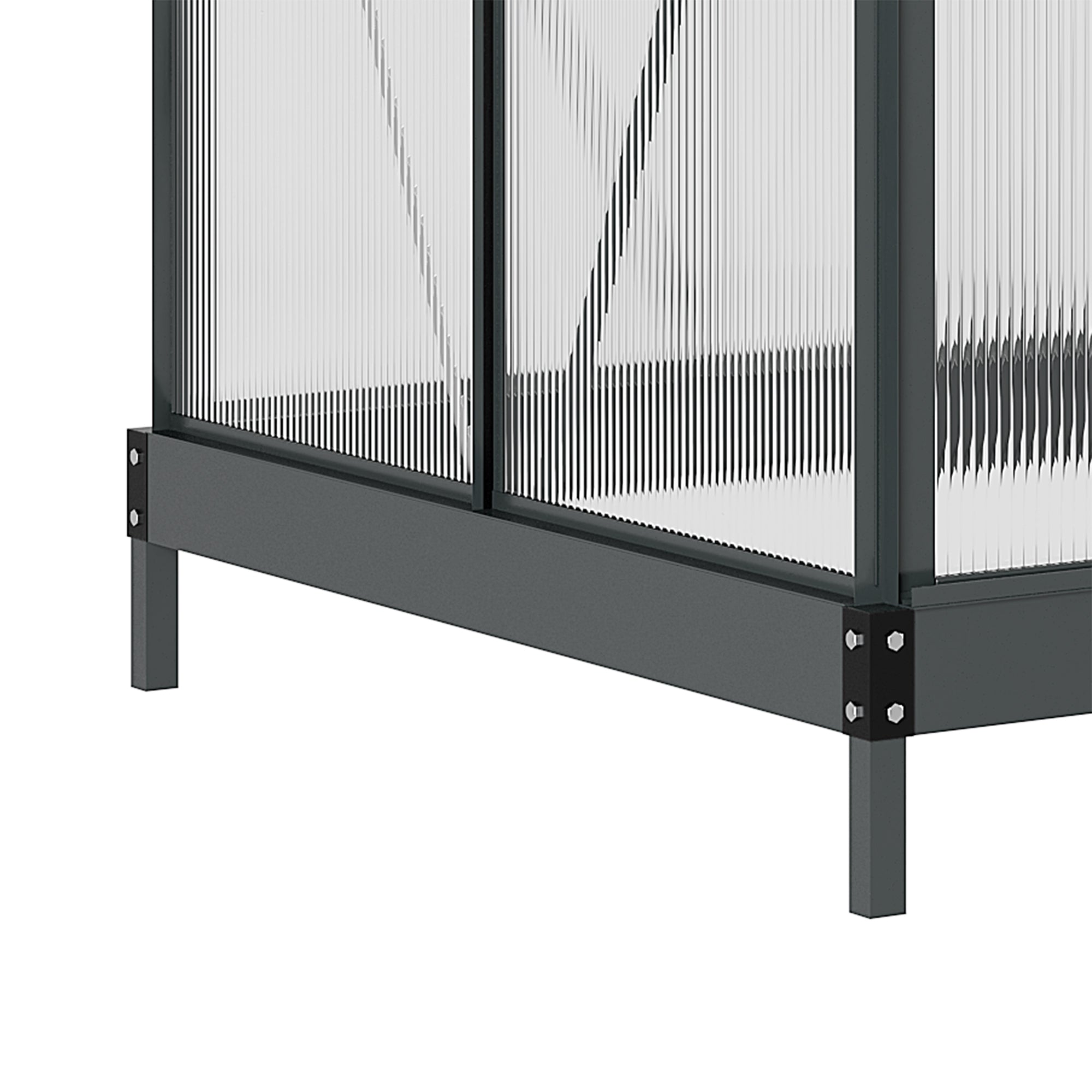 Aluminium Frame Garden Greenhouse 6ft x 4ft With Slide Door - Velmora
