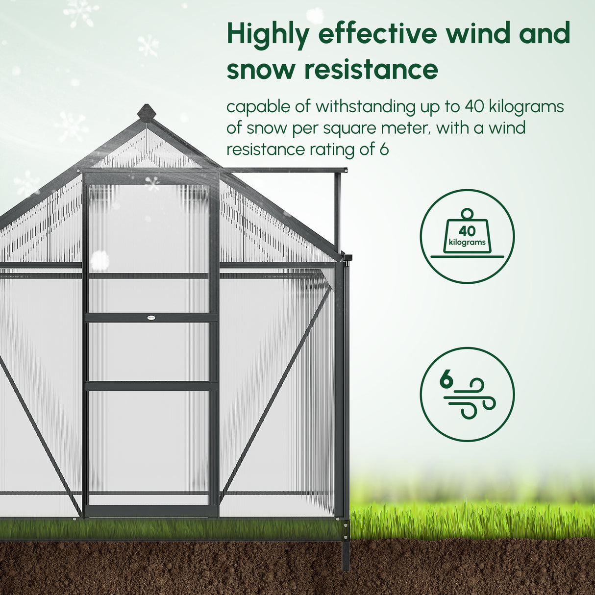 Aluminium Frame Garden Greenhouse 6ft x 4ft With Slide Door - Velmora