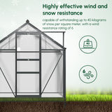 Aluminium Frame Garden Greenhouse 6ft x 4ft With Slide Door - Velmora