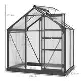 Aluminium Frame Garden Greenhouse 6ft x 4ft With Slide Door - Velmora