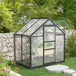 Aluminium Frame Garden Greenhouse 6ft x 4ft With Slide Door - Velmora