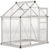 Aluminium Frame Garden Greenhouse 6ft x 4ft With Slide Door - Velmora