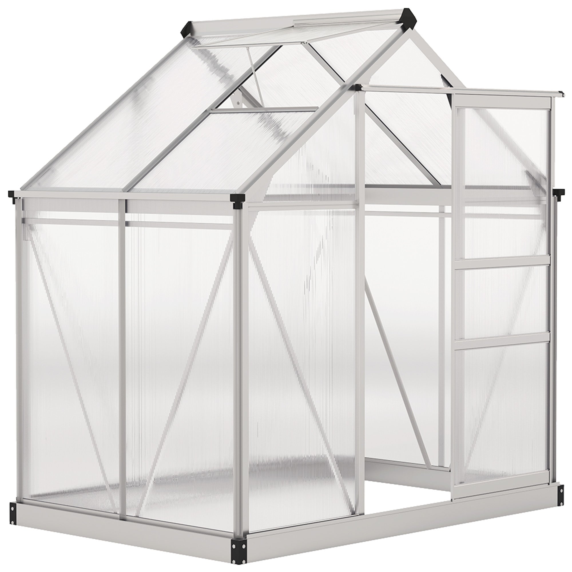 Aluminium Frame Garden Greenhouse 6ft x 4ft With Slide Door - Velmora