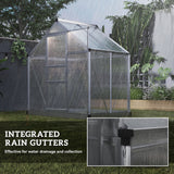 Aluminium Frame Garden Greenhouse 6ft x 4ft With Slide Door - Velmora