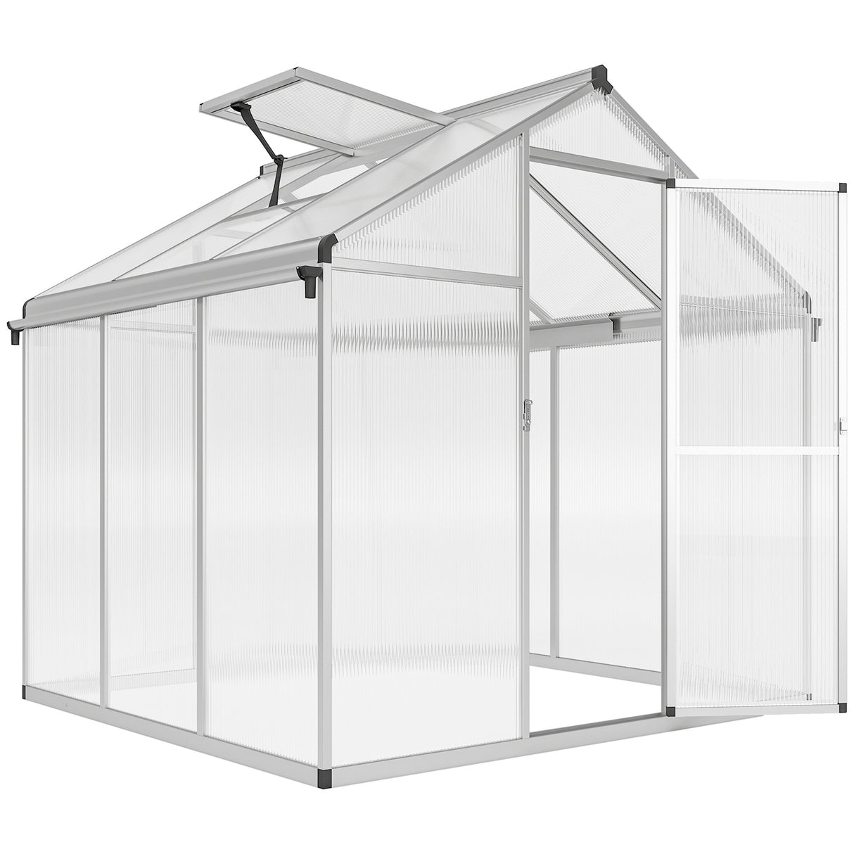 Aluminium Frame Garden Greenhouse 6ft x 6ft - Velmora