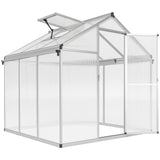 Aluminium Frame Garden Greenhouse 6ft x 6ft - Velmora
