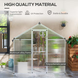 Aluminium Frame Garden Greenhouse 6ft x 6ft - Velmora