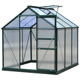 Aluminium Frame Garden Greenhouse 6ft x 6ft With Slide Door - Velmora