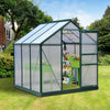 Aluminium Frame Garden Greenhouse 6ft x 6ft With Slide Door - Velmora