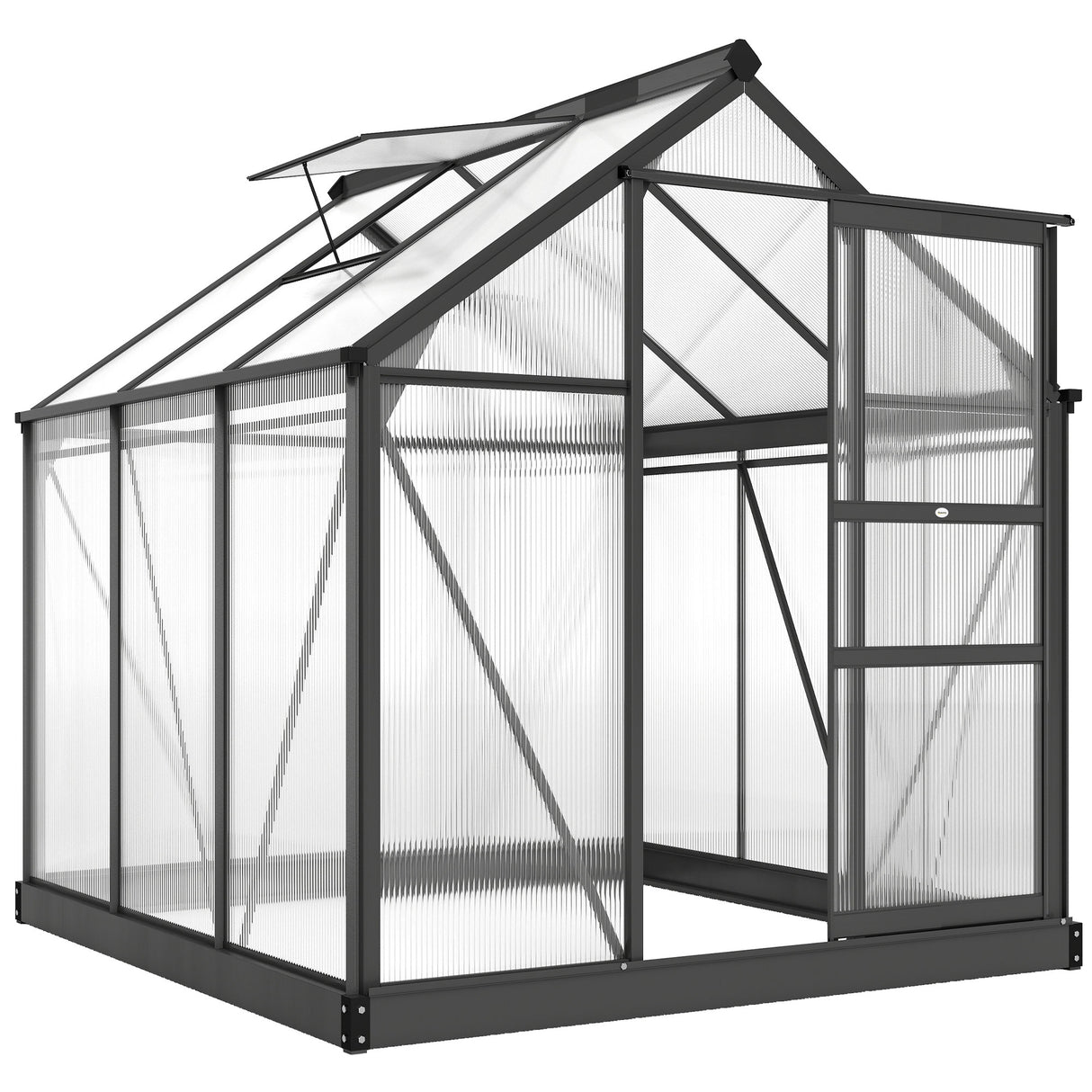 Aluminium Frame Garden Greenhouse 6ft x 6ft With Slide Door - Velmora