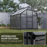 Aluminium Frame Garden Greenhouse 6ft x 6ft With Slide Door - Velmora
