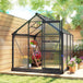 Aluminium Frame Garden Greenhouse 6ft x 6ft With Slide Door - Velmora