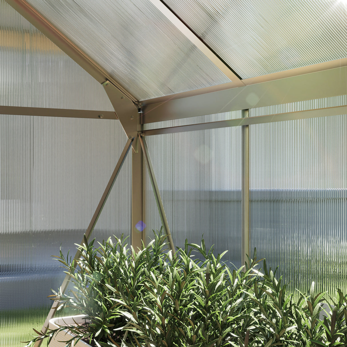 Aluminium Frame Garden Greenhouse 6ft x 6ft With Slide Door - Velmora