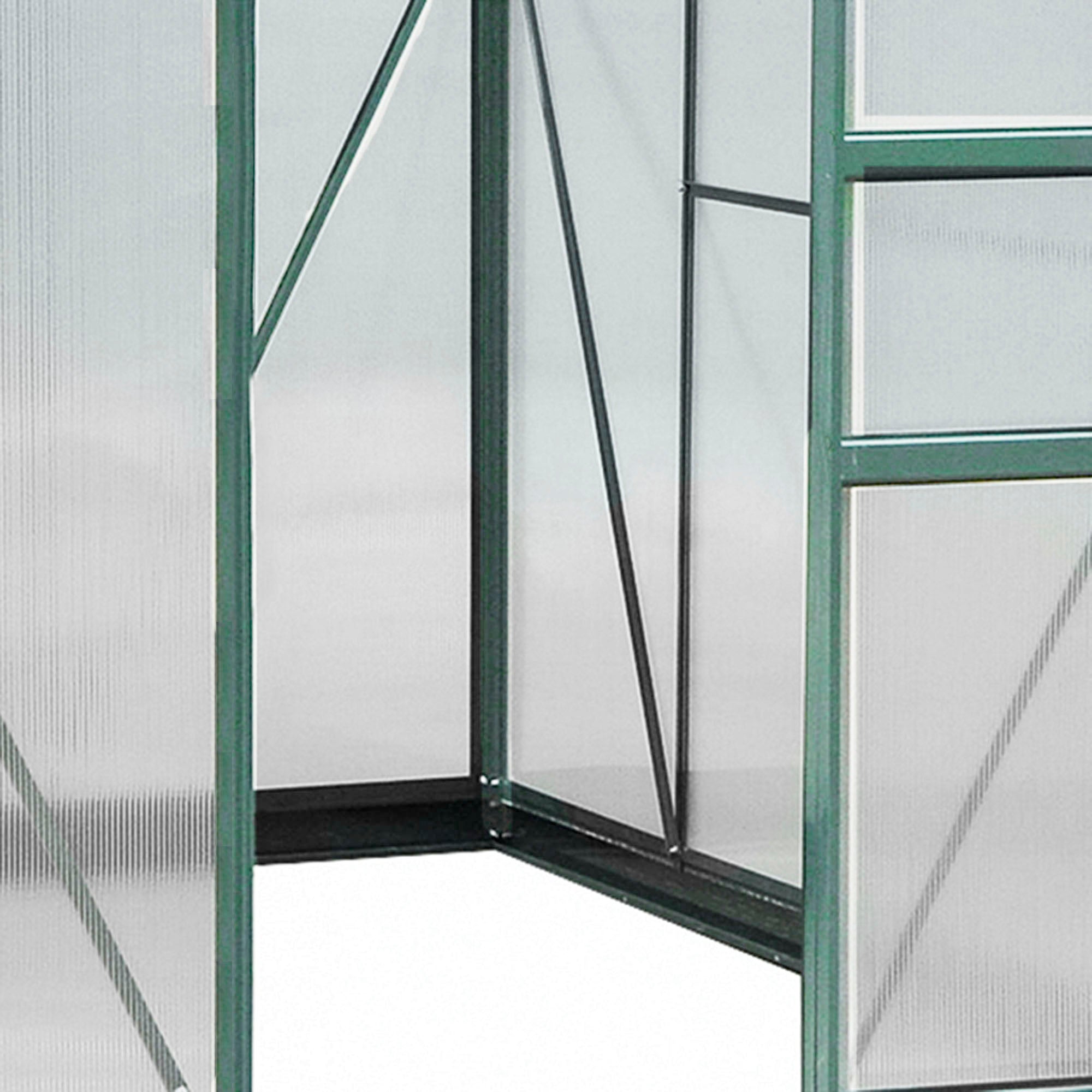 Aluminium Frame Garden Greenhouse 6ft x 8ft With Slide Door - Velmora