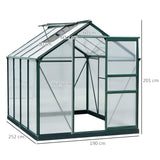 Aluminium Frame Garden Greenhouse 6ft x 8ft With Slide Door - Velmora