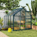 Aluminium Frame Garden Greenhouse 6ft x 8ft With Slide Door - Velmora