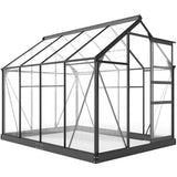 Aluminium Frame Garden Greenhouse 6ft x 8ft With Slide Door - Velmora