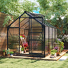 Aluminium Frame Garden Greenhouse 6ft x 8ft With Slide Door - Velmora