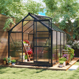 Aluminium Frame Garden Greenhouse 6ft x 8ft With Slide Door - Velmora