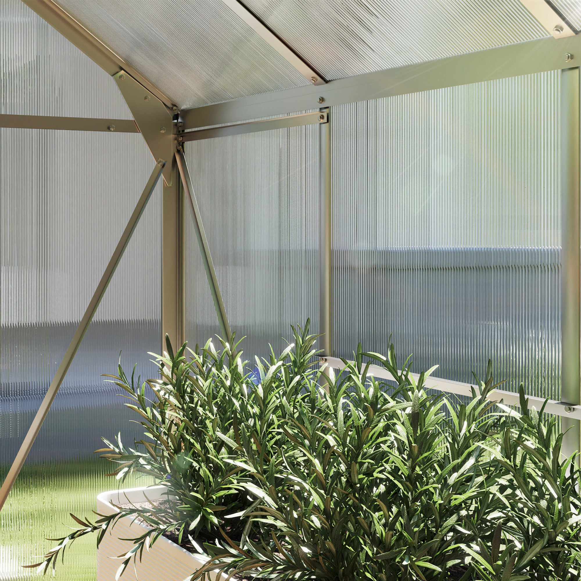 Aluminium Frame Garden Greenhouse 6ft x 8ft With Slide Door - Velmora