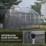 Aluminium Frame Garden Greenhouse 6ft x 8ft With Slide Door - Velmora
