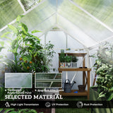 Aluminium Frame Garden Greenhouse 6ft x 8ft With Slide Door - Velmora