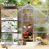 Aluminium Frame Garden Greenhouse 6ft x 8ft With Slide Door - Velmora