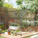 Aluminium Frame Garden Greenhouse 6ft x 8ft With Slide Door - Velmora