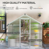 Aluminium Frame Garden Greenhouse 8ft x 6ft - Velmora