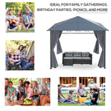 Aluminium Hardtop Gazebo 300cm Width x 300cm Depth With Curtains - Velmora