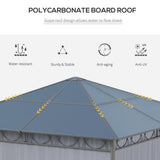Aluminium Hardtop Gazebo 300cm Width x 300cm Depth With Curtains - Velmora