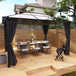 Aluminium Hardtop Gazebo 300cm Width x 300cm Depth With Curtains - Velmora