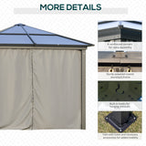 Aluminium Hardtop Gazebo 300cm Width x 300cm Depth With Netting And Curtains - Velmora