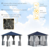 Aluminium Hardtop Gazebo 300cm Width x 300cm Depth With Polycarbonate Roof - Velmora
