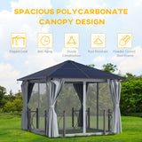 Aluminium Hardtop Gazebo 300cm Width x 300cm Depth With Polycarbonate Roof - Velmora