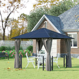 Aluminium Hardtop Gazebo 300cm Width x 300cm Depth With Polycarbonate Roof - Velmora