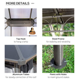 Aluminium Hardtop Gazebo 360cm Width x 300cm Depth With Curtains - Velmora