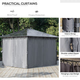 Aluminium Hardtop Gazebo 360cm Width x 300cm Depth With Curtains - Velmora