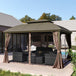 Aluminium Hardtop Gazebo 365cm Width x 300cm Depth With Curtains - Velmora