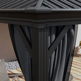 Aluminium Hardtop Gazebo 365cm Width x 300cm Depth With Double Roof - Velmora