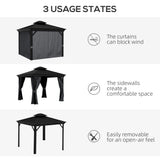 Aluminium Hardtop Gazebo 365cm Width x 300cm Depth With Double Roof - Velmora