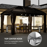 Aluminium Hardtop Gazebo 398cm Width x 298cm Depth With Curtains - Velmora
