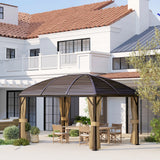 Aluminium Hardtop Gazebo 398cm Width x 298cm Depth With Curtains - Velmora
