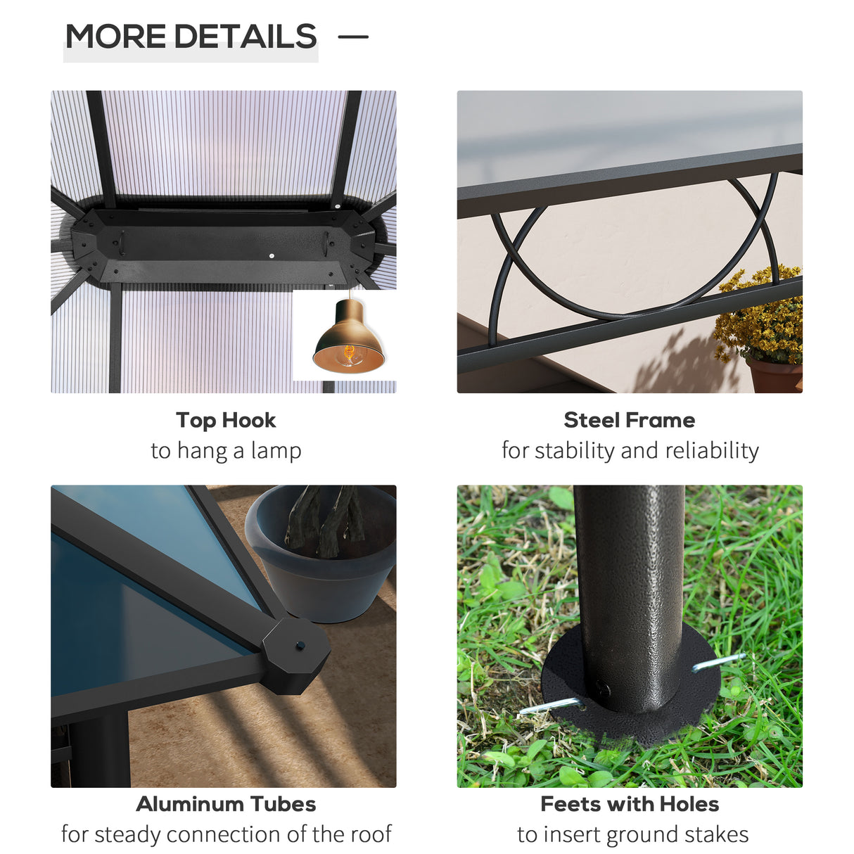Aluminium Hardtop Gazebo 398cm Width x 300cm Depth With Curtains - Velmora