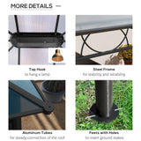 Aluminium Hardtop Gazebo 398cm Width x 300cm Depth With Curtains - Velmora