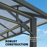 Aluminium Hardtop Gazebo 402cm Width x 302cm Depth With Curtains - Velmora