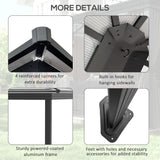 Aluminium Hardtop Gazebo 420cm Width x 360cm Depth With Netting And Curtains - Velmora