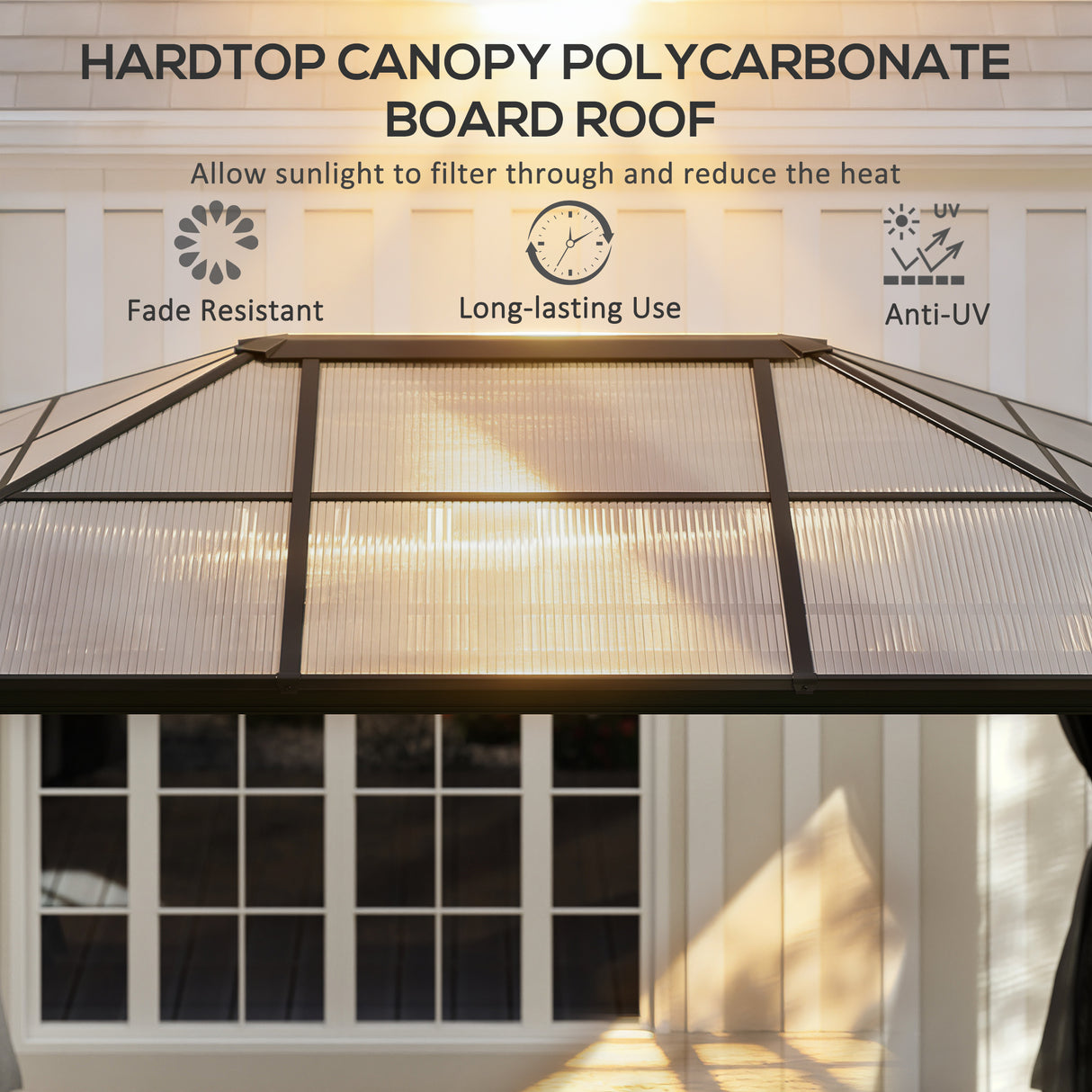 Aluminium Hardtop Gazebo 420cm Width x 360cm Depth With Netting And Curtains - Velmora