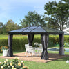 Aluminium Hardtop Gazebo 420cm Width x 360cm Depth With Netting And Curtains - Velmora